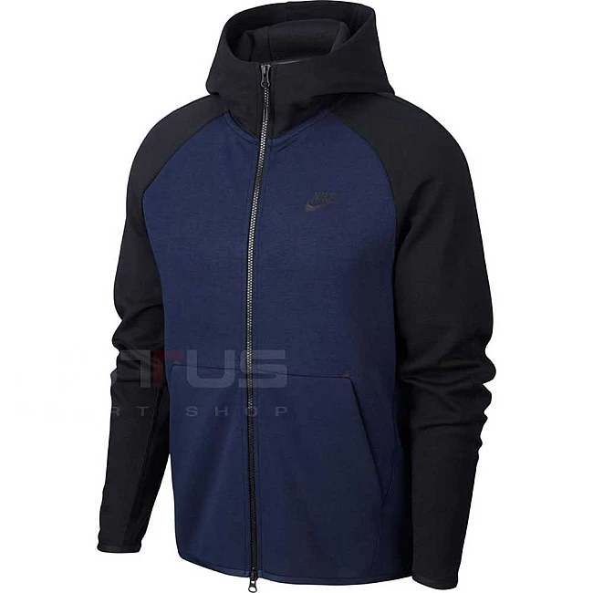 МЪЖКО ГОРНИЩЕ NIKE NSW TCH FLC HOODIE FZ OBSIDIAN/BLACK