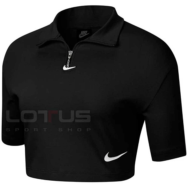 ДАМСКА ТЕНИСКА NIKE NSW SWSH TOP SS MOCK BLACK