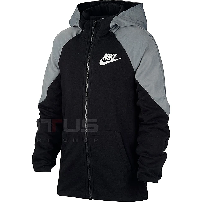 ДЕТСКО ГОРНИЩЕ NIKE NSW MIXED MATERIAL FZ BLACK