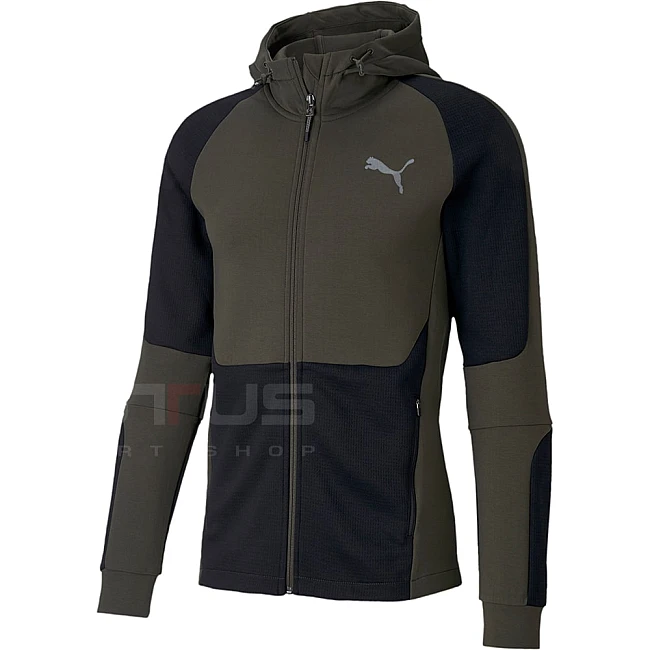 МЪЖКО ГОРНИЩЕ PUMA EVOSTRIPE FZ HOODIE GREEN/BLACK