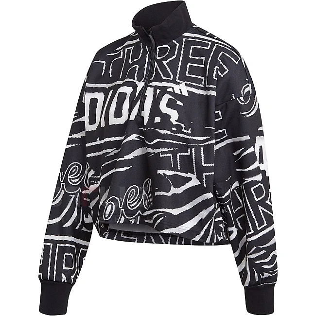 ДАМСКА БЛУЗА ADIDAS W UR HALFZIP BLACK/WHITE