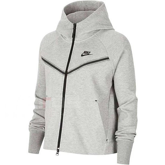 ДАМСКО ГОРНИЩЕ NIKE NSW TCH FLC WR HOODIE FZ GREY