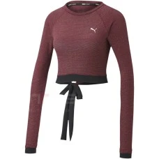 ДАМСКА БЛУЗА PUMA STUDIO METALLIC LS TOP BURGUNDY