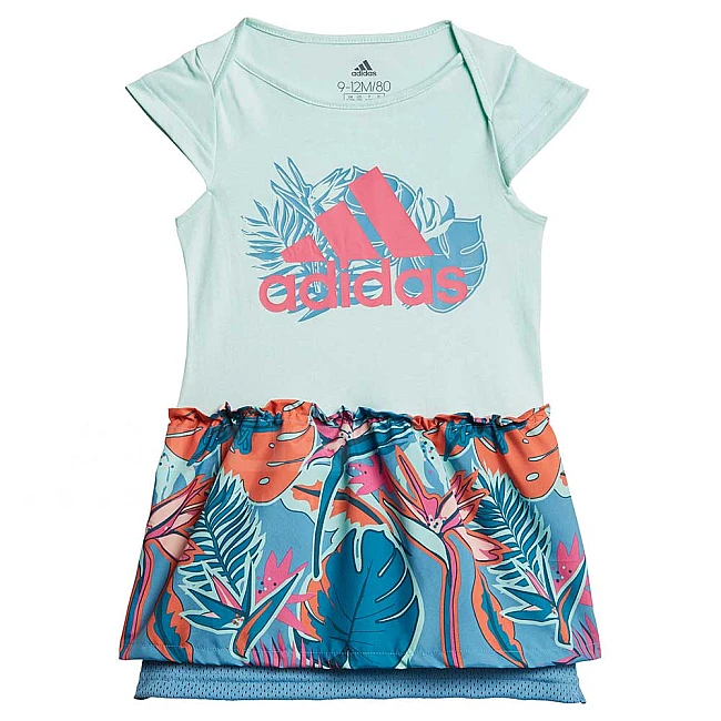 ДЕТСКА РОКЛЯ ADIDAS I FLOWER DRESS BLUE/PINK FLORAL