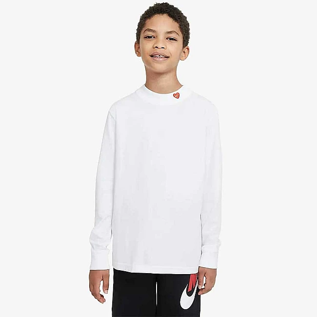 ДЕТСКА БЛУЗА NIKE NSW TEE MOCK LS WHITE