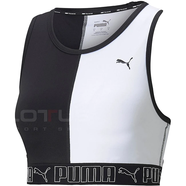 ДАМСКИ ПОТНИК PUMA TRAIN ELASTIC CROP TOP BLACK/WHITE