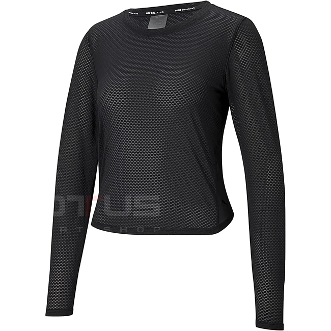 ДАМСКА БЛУЗА PUMA TRAIN MESH LONG SLEEVE CROP TO BLACK