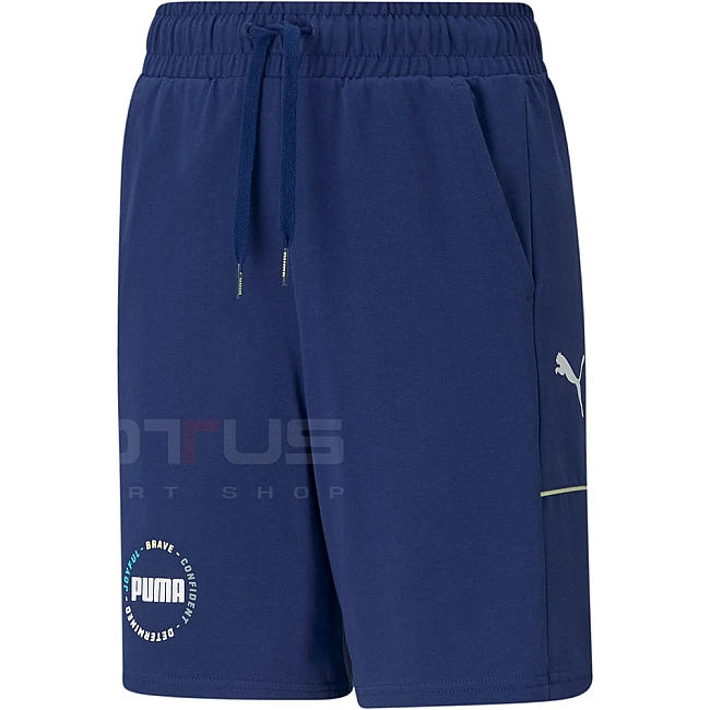 ДЕТСКИ КЪСИ ПАНТАЛОНИ PUMA ALPHA JERSEY SHORTS BLUE