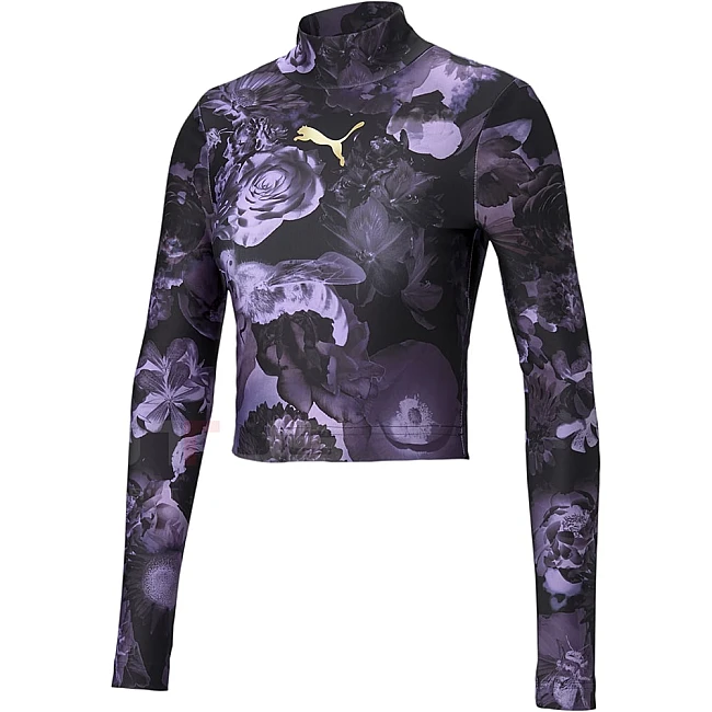 ДАМСКА БЛУЗА PUMA EVIDE AOP CROP TOP PURPLE