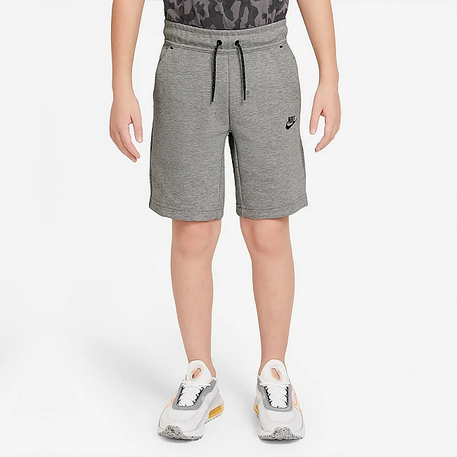 ДЕТСКИ КЪСИ ПАНТАЛОНИ ЗА МОМЧЕ NIKE NSW TCH FLC SHORT DK GREY