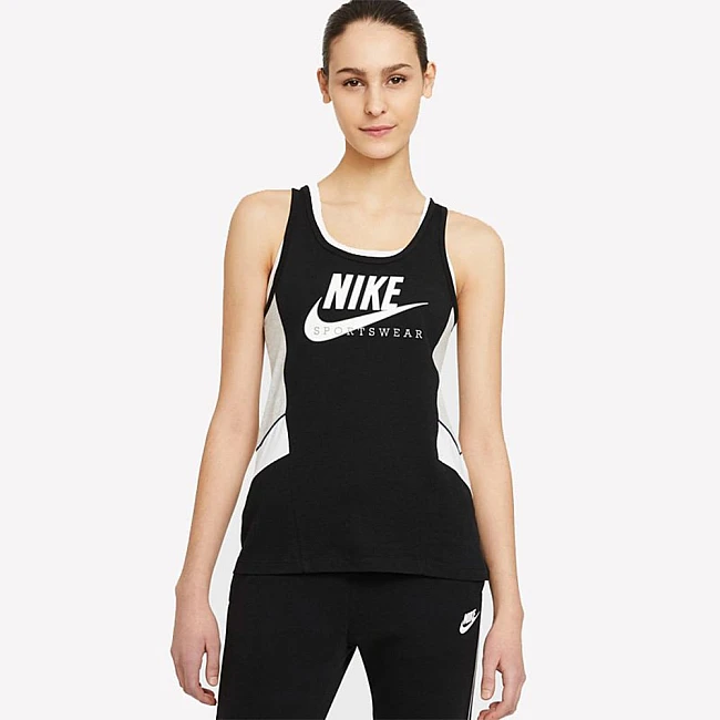 ДАМСКИ ПОТНИК NIKE NSW HERITAGE TNK TOP HBR BLACK/WHITE