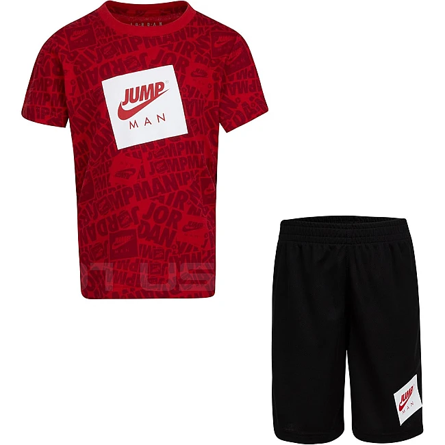 ДЕТСКИ СПОРТЕН ЕКИП NIKE JORDAN B AOP TEE+SHORT SET RED/BLACK