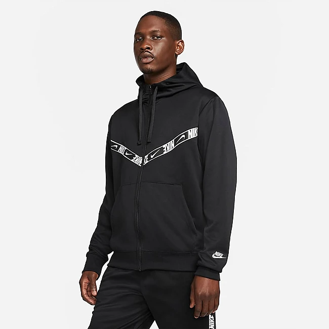 МЪЖКО ГОРНИЩЕ NIKE NSW REPEAT PK FZ HOODIE BLACK