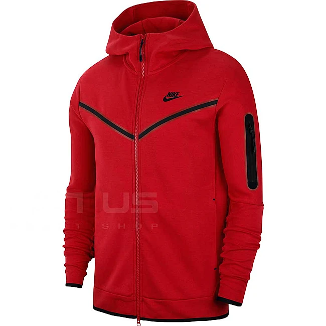 МЪЖКО ГОРНИЩЕ NIKE NSW TCH FLC HOODIE FZ RED
