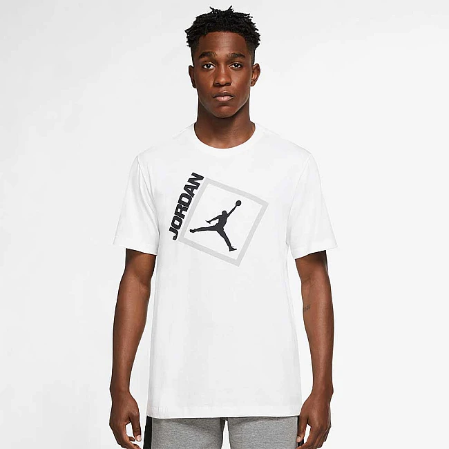 МЪЖКА ТЕНИСКА NIKE JORDAN JUMPMAN BOX SS CREW WHITE