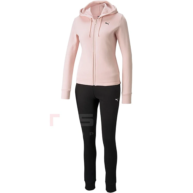 ДАМСКИ СПОРТЕН ЕКИП PUMA CLASSIC HOODED SWEAT SUIT FL BLACK/PINK