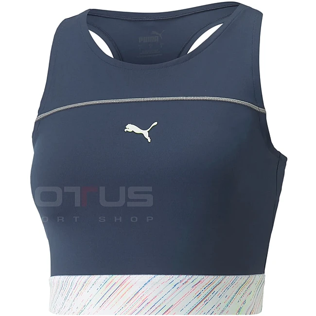 ДАМСКИ ПОТНИК PUMA RUN HIGH SHINE CROP TANK BLUE/WHITE