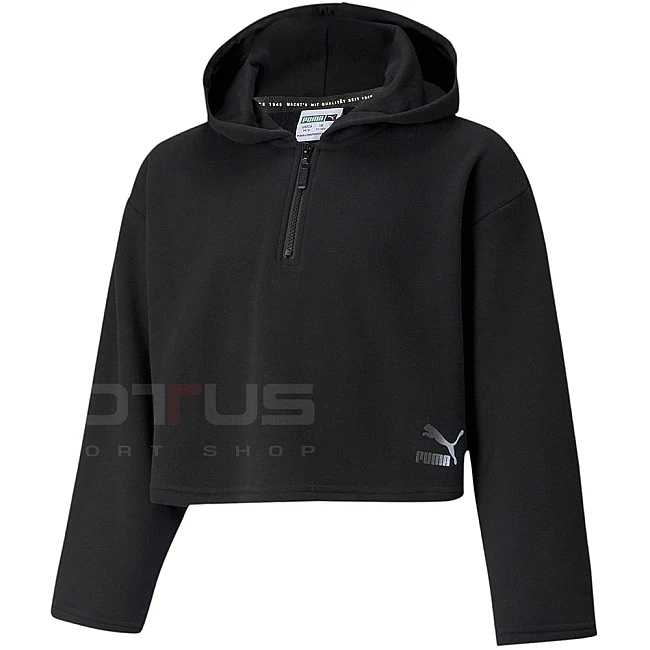 ДЕТСКИ СУИТШЪРТ PUMA GRL CROPPED HOODIE G BLACK