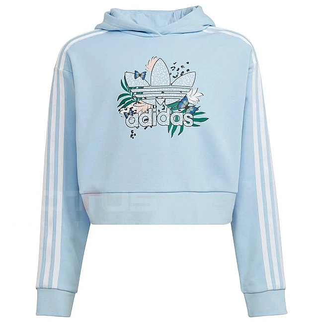 ДЕТСКИ СУИТШЪРТ ЗА МОМИЧЕ ADIDAS CROP HOODIE SKY