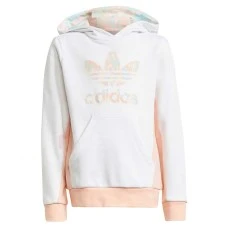 ДЕТСКИ СУИТШЪРТ ЗА МОМИЧЕ ADIDAS HOODIE WHITE/CORAL