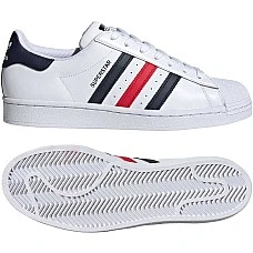 МЪЖКИ ОБУВКИ ADIDAS ORIGINALS SUPERSTAR WHITE/BLUE/RED