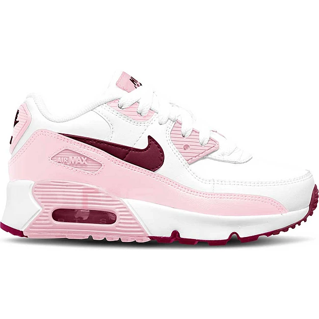 ДЕТСКИ МАРАТОНКИ ЗА МОМИЧЕ NIKE AIR MAX 90 LTR PS WHITE/DK BEETROOT/PINK
