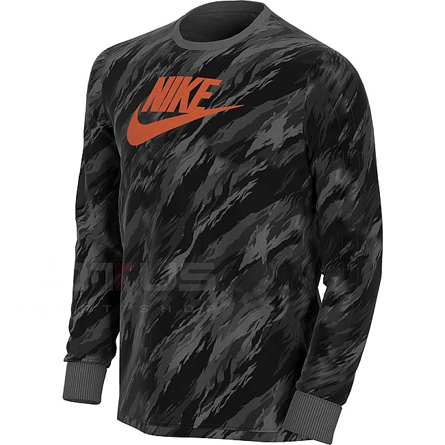 ДЕТСКА БЛУЗА ЗА МОМЧЕ NIKE NSW LS TEE CAMO AOP FUTURA GREY/BLACK