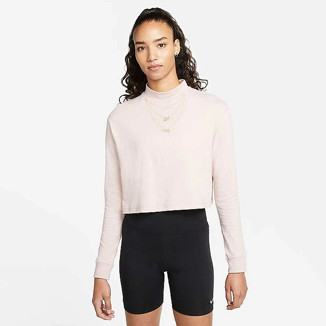 ДАМСКА БЛУЗА NIKE NSW TEE LS MOCK LX PINK