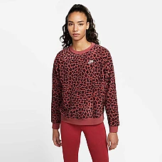 ДАМСКА БЛУЗА NIKE NSW FLC GX AOP CREW FTRA CEDAR