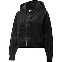 ДАМСКО ГОРНИЩЕ PUMA ICONIC T7 VELOUR FULL-ZIP HOODIE BLACK