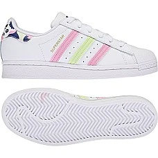 ДЕТСКИ ОБУВКИ ADIDAS ORIGINALS SUPERSTAR J WHITE/LIME/PINK
