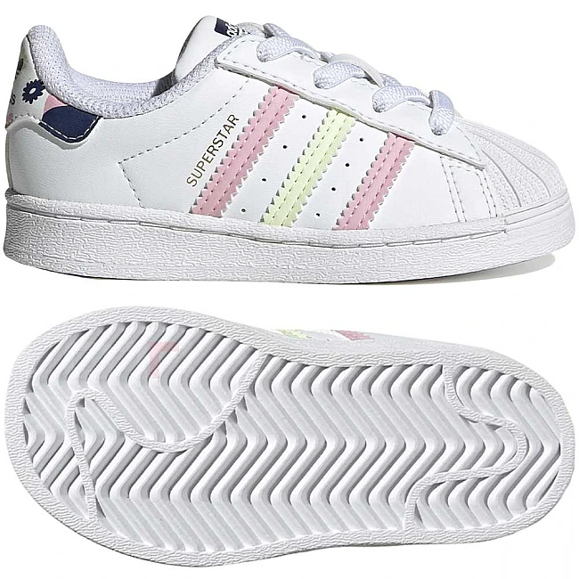 ДЕТСКИ ОБУВКИ ADIDAS ORIGINALS SUPERSTAR EL I WHITE/PINK