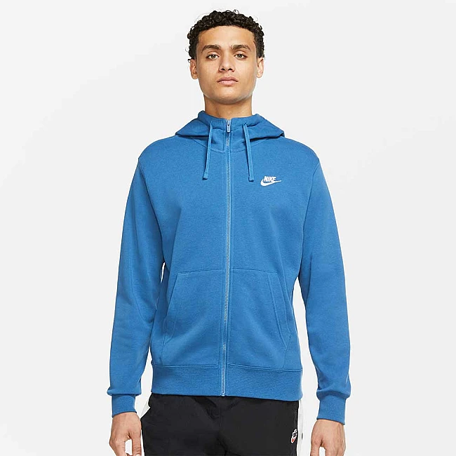 МЪЖКО ГОРНИЩЕ NIKE NSW CLUB HOODIE FZ FT DK MARINA