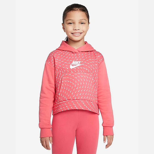 ДЕТСКА БЛУЗА ЗА МОМИЧЕ NIKE NSW FLC AOP HOODIE PINK