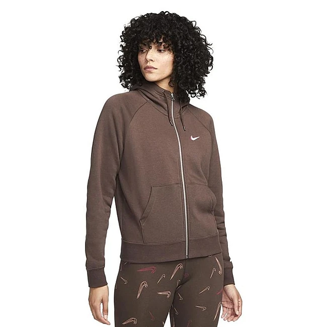 ДАМСКО ГОРНИЩЕ NIKE NSW FZ HOODIE BB FLC PRNT BROWN