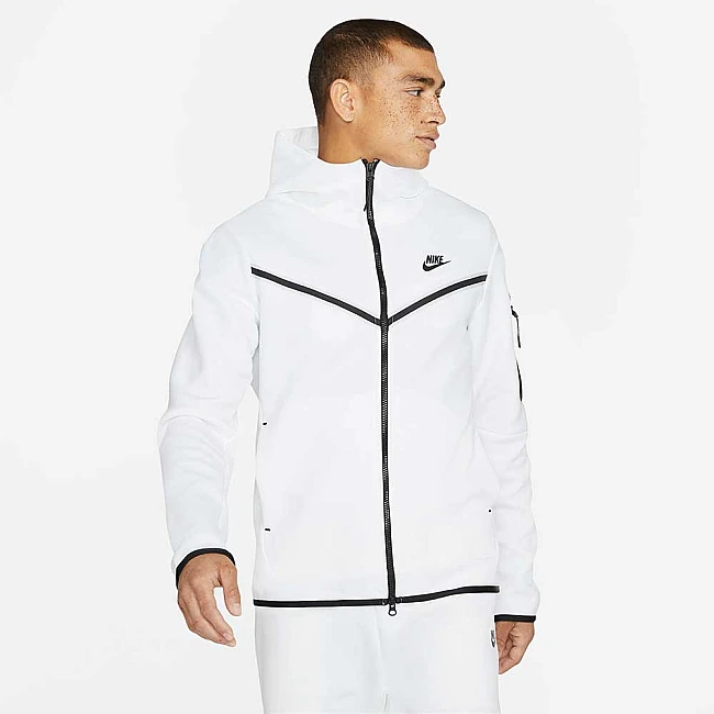 МЪЖКО ГОРНИЩЕ NIKE NSW TCH FLC HOODIE FZ WR WHITE