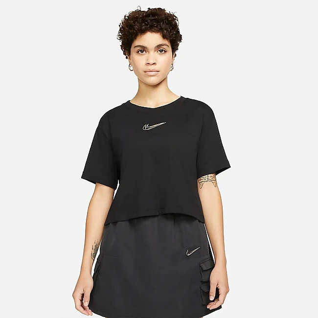 ДАМСКА ТЕНИСКА NIKE NSW CROP SS TEE PRNT BLACK