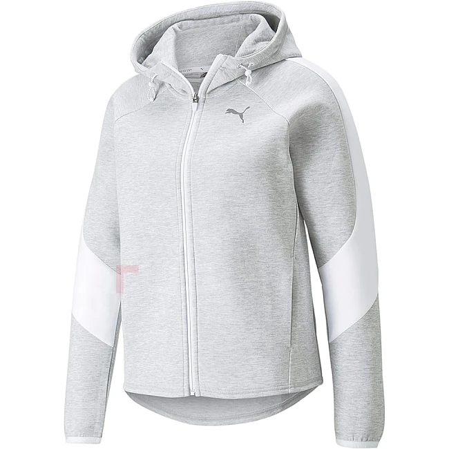 ДАМСКО ГОРНИЩЕ PUMA EVOSTRIPE FULL-ZIP HOODIE LT GREY