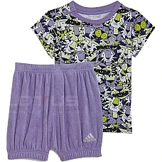 БЕБЕШКИ СПОРТЕН ЕКИП ЗА МОМИЧЕ ADIDAS GIRLS SET YELLOW/LILAC