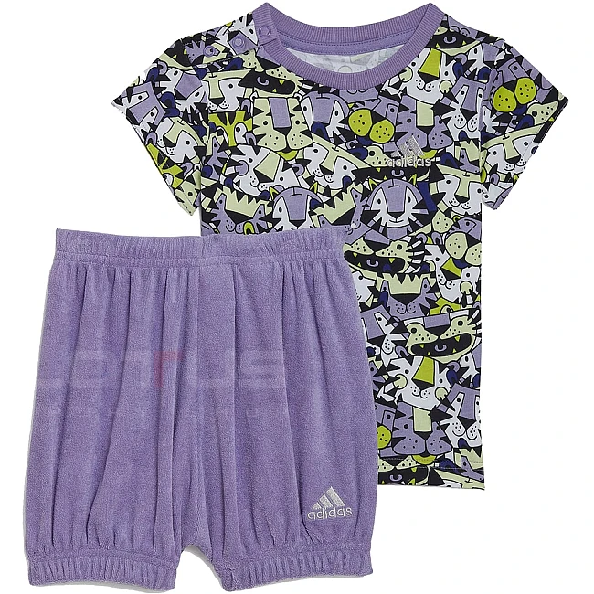БЕБЕШКИ СПОРТЕН ЕКИП ЗА МОМИЧЕ ADIDAS GIRLS SET YELLOW/LILAC