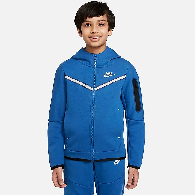 ДЕТСКО ГОРНИЩЕ NIKE NSW TCH FLC FZ DK DK MARINA