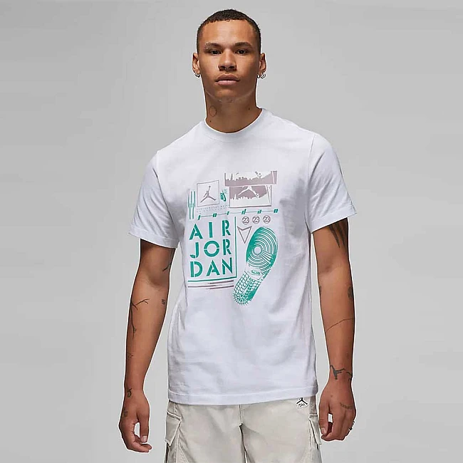 МЪЖКА ТЕНИСКА NIKE JORDAN BRAND GFX SS CREW 2 WHITE