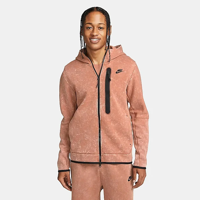 МЪЖКО ГОРНИЩЕ NIKE NSW TCH FLC WASH FZ HOODIE CLAY