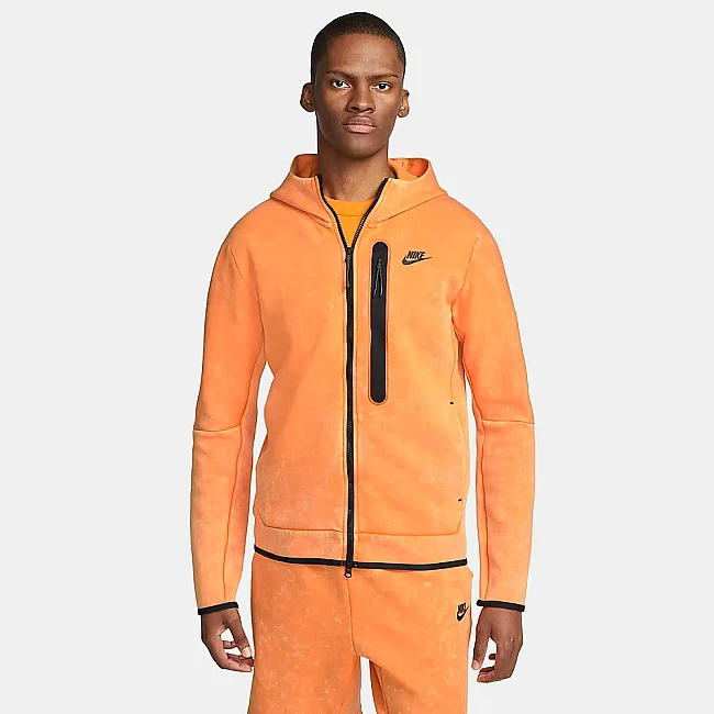 МЪЖКО ГОРНИЩЕ NIKE NSW TCH FLC WASH FZ HOODIE KUMQUAT