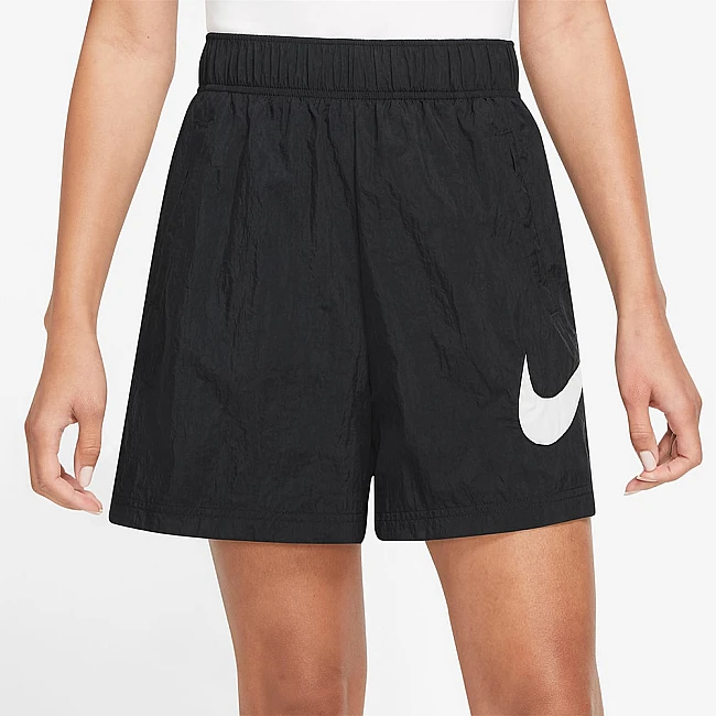 ДАМСКИ КЪСИ ПАНТАЛОНИ NIKE NSW ESSNTL WVN HR SHORT HBR BLACK