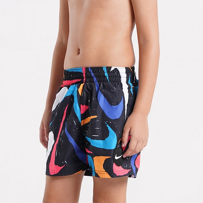 ДЕТСКИ ПЛУВНИ ШОРТИ NIKE 4IN VOLLEY SHORT BLACK/BLUE