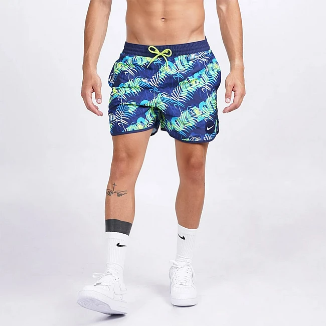 МЪЖКИ ПЛУВНИ ШОРТИ NIKE 5IN VOLLEY SHORT BLUE/VOLT