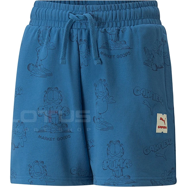 ДЕТСКИ КЪСИ ПАНТАЛОНИ ЗА МОМЧЕ PUMA x GARFIELD AOP SHORTS KIDS BLUE