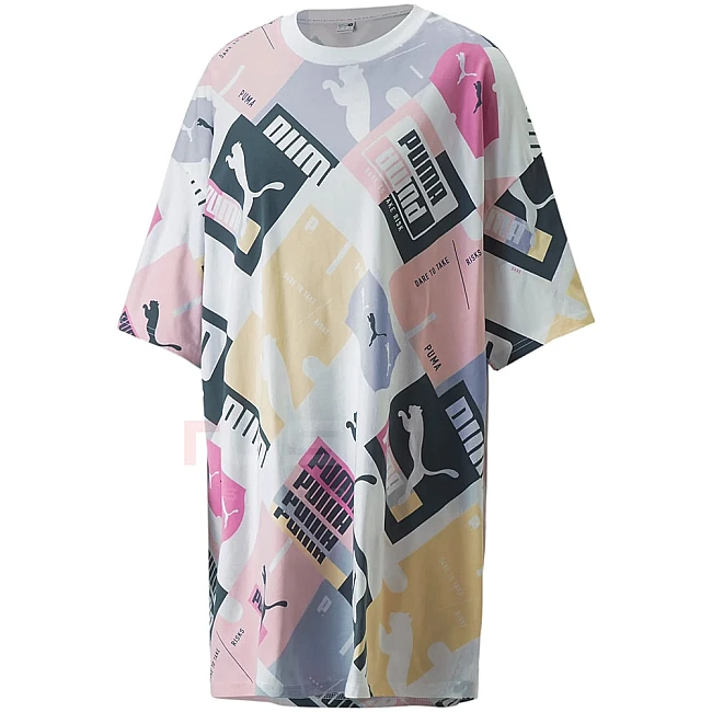 ДАМСКА РОКЛЯ PUMA BRAND LOVE AOP TEE DRESS WHITE