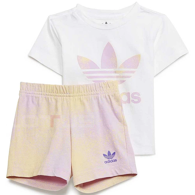 БЕБЕШКИ СПОРТЕН ЕКИП ЗА МОМИЧЕ ADIDAS SHORT TEE SET WHITE